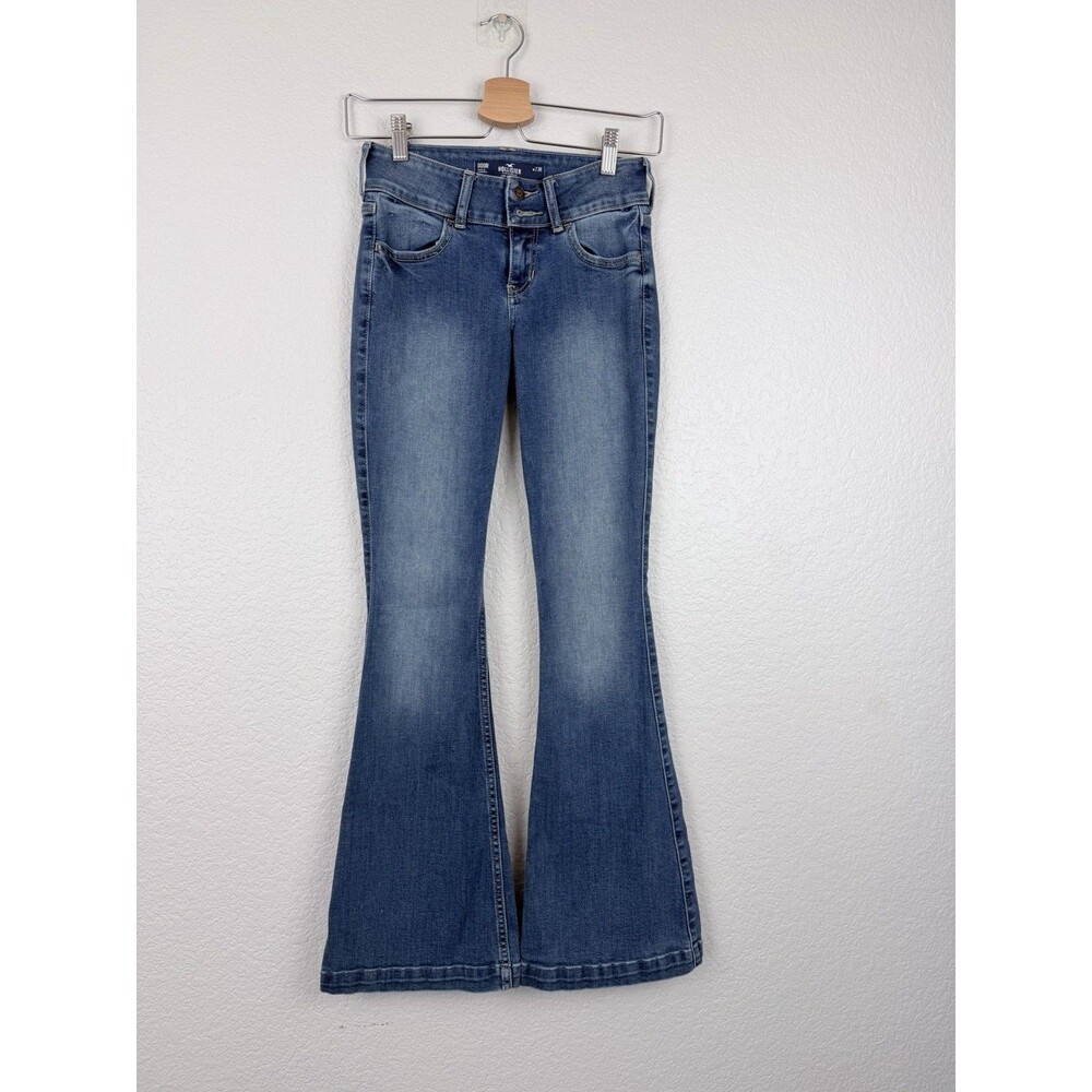 Hollister Jeans Women's Blue Denim Pants Low Rise Flare Stretch Boho 23R 000R